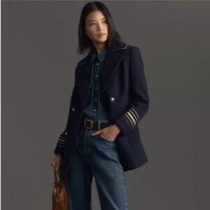 ANTHROPOLOGIE - Maeve Military Navy Peacoat BNWT - SIZE M